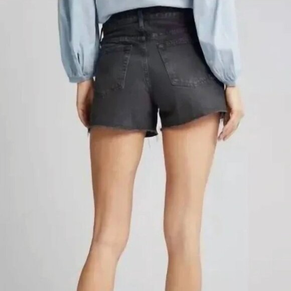 AG Denim Hailey Cut-Off Ex Boyfriend Raw Hem Short in Black Size 26 - Picture 2 of 11